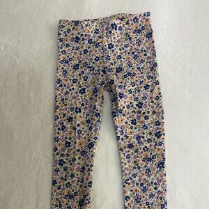 Blue, Coral & Purple Floral Jeggings – Stretchy & Fun – 4/4A